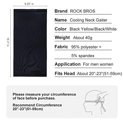 Rockbros WB-0023BKW Cooling Neck Gaiter Face Mask Fishing Scarf Face Cover thumb #6