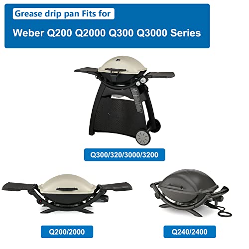 Image of Uniflasy 80580 Catch Pan for Weber Q200 Q300 Q220 Q240 Q2000 Q2200 Q320 Grill, Drip Tray for Weber Q200 /Q300 Series Grill with 6415 Aluminum Liner Replacement, 15 Pack