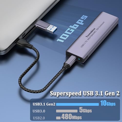 Caja externa para SSD M.2 NVMe USB 3.1 de aluminio miniatura 2