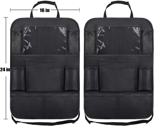 Lot de 2 Housses de Siège de Voiture, Organisateur de Siège Arrière pour Enfants, Compartiment pour Ipad/Tablette, Protection Arrière de Tapis, Imperméable (Noir) – vue 5