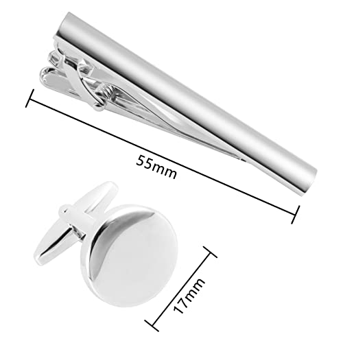Image of GWD Cufflinks and Tie Clip Set Personalized Cuff Links Business Wedding