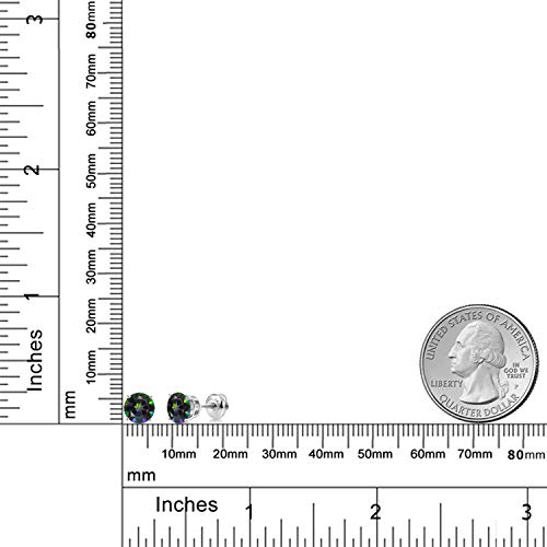 Gem Stone King 14K White Gold 6MM Round Gemstone Birthstone Screw Back Stud Earrings | White Gold Stud Earrings For Women Men4