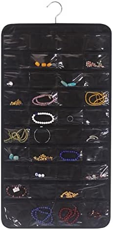 80 Pockets Hanging Jewelry Organizer for women, Storage Bag for Earrings Necklace Bracelet Ring accessory display holder box