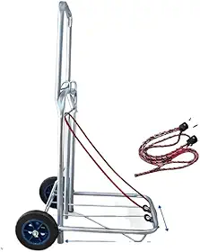 Carrinho de Carga Dobrável Portátil Multiuso Reforçado com Rodas Resistentes – Modelos P M G GG Suporta até 150kg para Mercado, Feira e Transporte(Tamanho P)