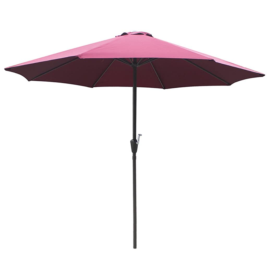 HCZKIUJY Garden Parasol Umbrella,270cm Polyester Umbrella Iron Sun Parasol with Crank Sun Protection,Beach Parasol Patio Market Shelter Canopy good (Red A)