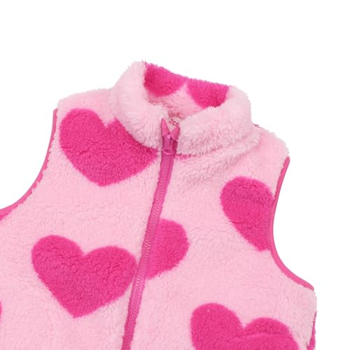 Image of JESKIDS Girls' Boys Sherpa Fleece Vest Outwear Lightweight Solid Color Cute Jacket with Pockets 2-11 Years