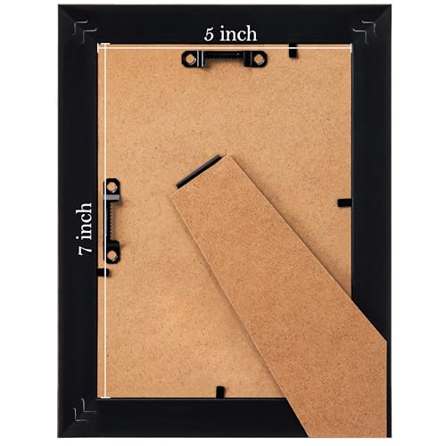 Image of eletecpro 5x7 Gold Picture Frames Set of 4, Vintage Photo Frames with Clear Acrylic Cover, Gallery Wall Art Display 4x6 Photo with Mat or 5x7 without Mat for Tabletop and Wall Mount, Home Decor