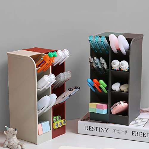 Organizador de Bolígrafos, Organizadores de Escritorio de 4 Piezas con 16 Compartimentos, Organizador de Escritorio Multifuncional para Oficina, Escuela, Artículos para el Hogar, Maquillaje Cover