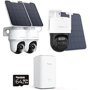 Reolink 4K PT Solar Überwachungskamera Aussen Set Outdoor Akku mit Home Hub, 360° Schwenkbare, Farbnachtsicht, Home Hub+Argus PT Ultra×2+Trackmix 4K