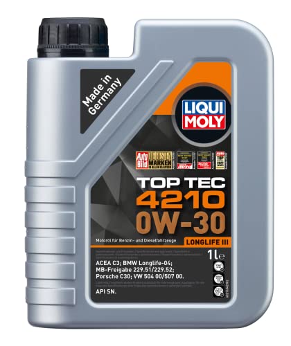 LIQUI MOLY Top Tec 4210 0W-30 | 1 L | Synthesetechnologie Motoröl | Art.-Nr.: 21604, farblos