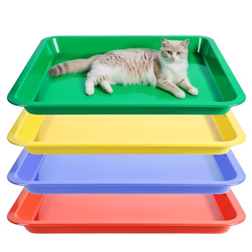 Set 4 cajas arenero pequeñas abiertas para gatos miniatura 1