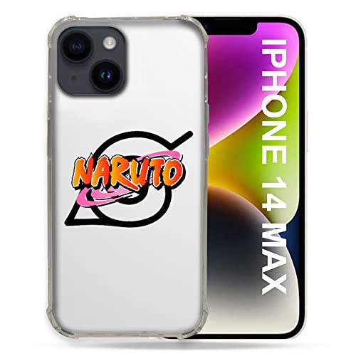 Coque Naruto iPhone 14 Plus transparente antichoc avec logo manga Konoha Cokitec