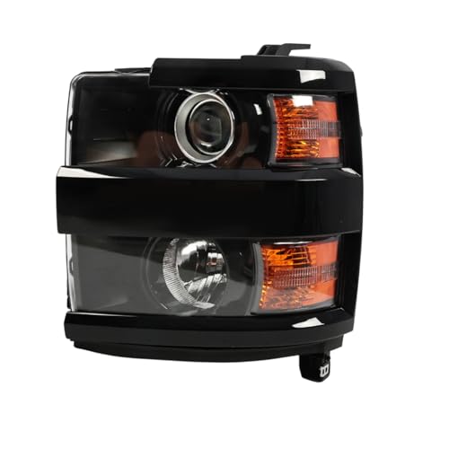 OsyphereX Left Halogen Headlight Assembly Compatible with Silverado 2500HD 3500HD 2015 2014 2016 2017 2018 2019 Driver Side Headlamp GM2502439 84388596 Black