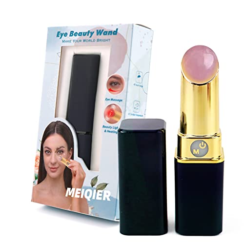 MEIQIER Eye Massager with Natural Quartz Jade, Facial Massage Tool with Heat & Vibration for Eliminate Eye Bags, Dark Circle Remover Eye Lip Fine Lines, Promote Essence Absorption