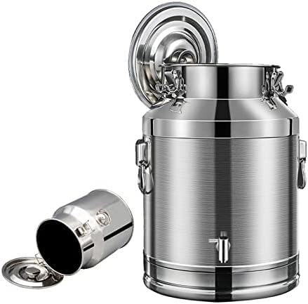RENJJPBO Stainless Steel Fermenter Transport Tank with Sealed Lid for Wine, Oil, and Milk Storage (15L)