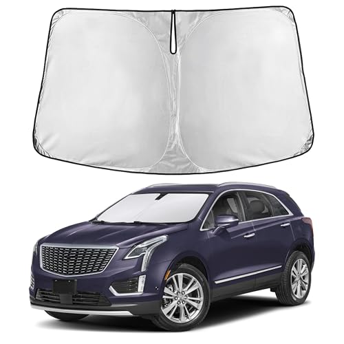Image of Autovir Windshield Sun Shade Fit for 2017-2024 2025 2026 Cadillac XT5 | Sunshade, Front Car Window Shades Sun Visor, Blocks UV Rays & Heat, Car Accessories