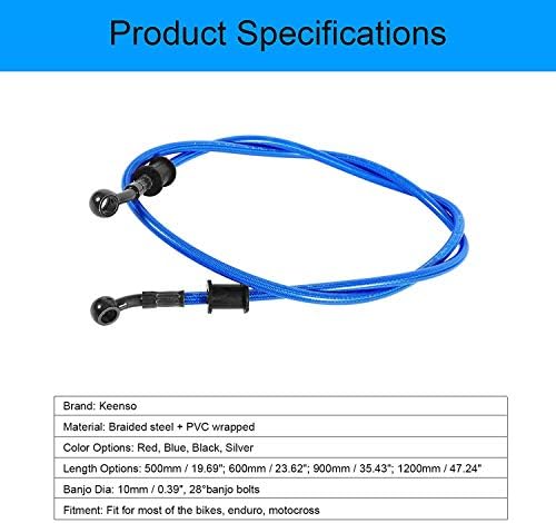 50Cm-120Cm Braided Steel Brake Clutch Line Pipe Colorful (900Mm-Black) For Brake Line 60Cm Front Brake Line Cbr