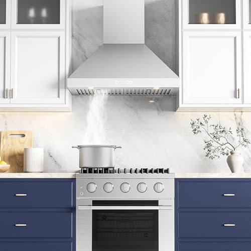 Image of Hauslane Wall Mount Range Hood 30 inch Convertible Kitchen Hood PRO 450-860CFM