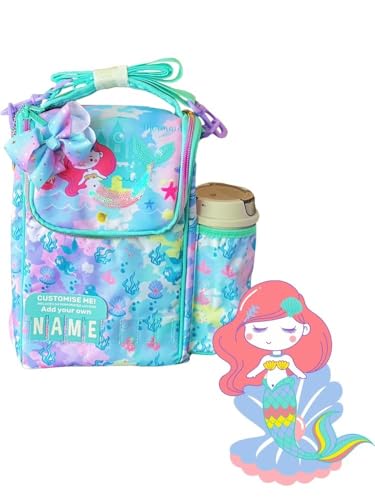 Image of Kids Double Decker Cooler Insulated Lunch Bag Large Tote for Boys, Girls, Men, Women, with Adjustable Strap (mermaid-ln-bag-02)
