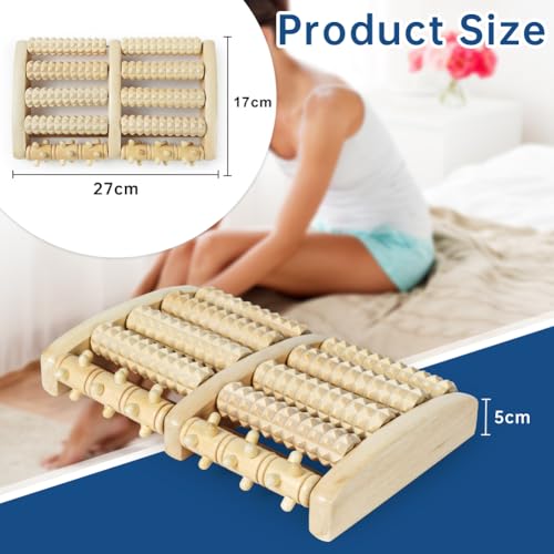 ACWOO Fußmassageroller Holz, Roller Fußmassagegerät, Fußroller Holzroller Fußmassage Fersensporn Massagegerät für Füße-Durchblutungsförderndes Fußmassagegerät, Fußroller Stressreduzierung Entspannung 2