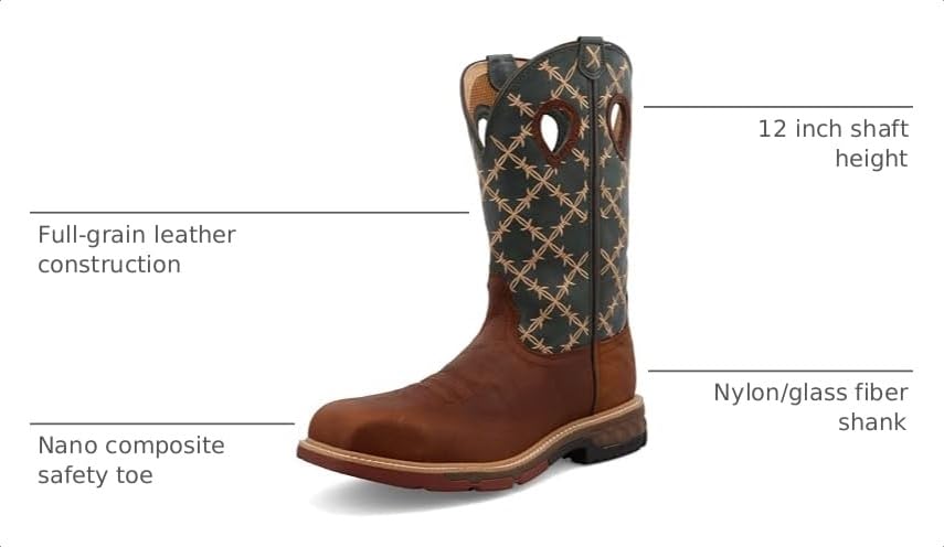 Image of Twisted X Men's12 Pull On Nano Composite Toe Western Work Boot