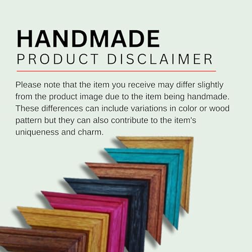 Image of Handcrafted Blue Wooden Rectangular Photo Frame, A4 (21 x 29.7 cm) Display for Artworks, Pictures and Photos of Your Loved Ones, Best for Home, Office, and Wall Decoration (Blue Wave)