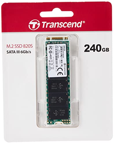 Image of Transcend 240GB M.2 Internal (SSD) Solid State Drive | M.2 2280 | SATA III 6Gb /s | 3D NAND Flash | Read /Write - up to 500 /430 MB /s | 80 TBW | 3 Yrs. Warranty | TS240GMTS820S
