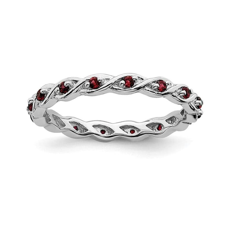 Bague en argent 925 et grenat rond de qualité joaillière supérieure
