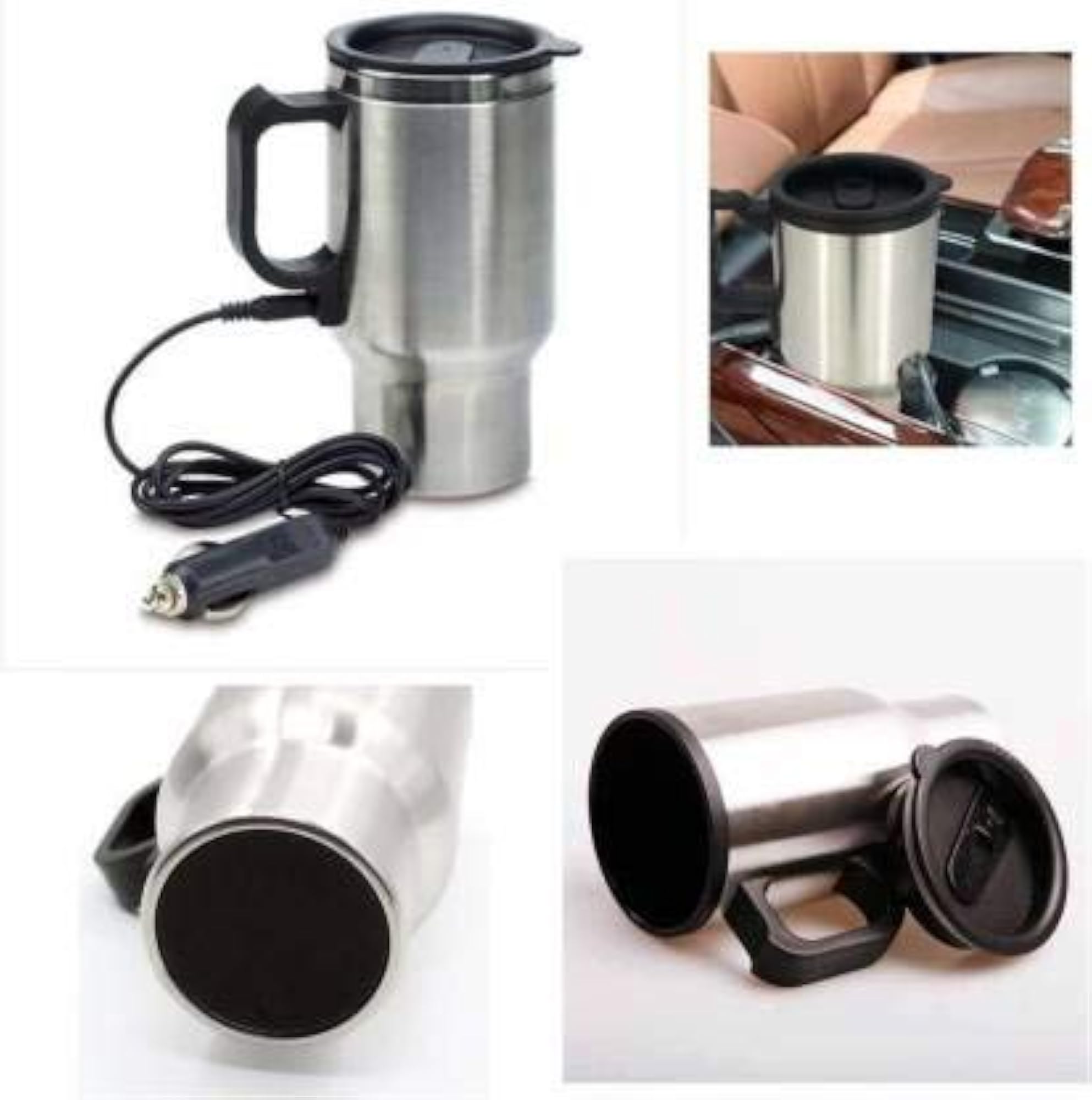 Stainless Steel 12V Electric Car Mug, Travel Kettle 450ml