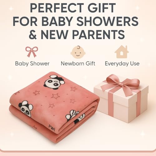 Image of PWI Supersoft Baby Blanket Wrapper for Newborn | 30x40 inches | Lightweight AC Blanket for 0-2 Years | Ultra Soft & Skin-Friendly | Pack of 1-Brown