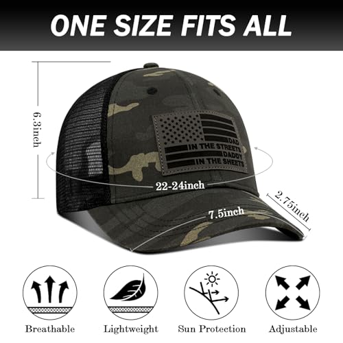 Image of Best Dad Ever American Flag Dad Hat - Adjustable Cotton Baseball Cap for Father's Day, Birthday Gifts from Daughter Son