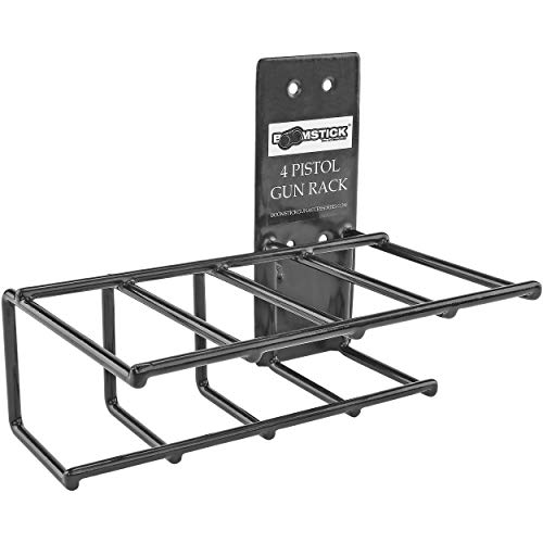3 Gun Handgun Black Vinyl Coated Pistol Wall Mount Rack, Boom-10006 #TOP1