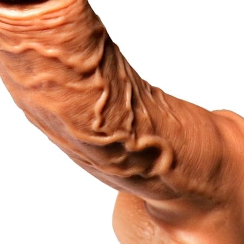 New Big Soft Realistic Sleeve Extender Sheath for Men Brown Color Male Enhancement Extension Sleeve Massage-9 Inch