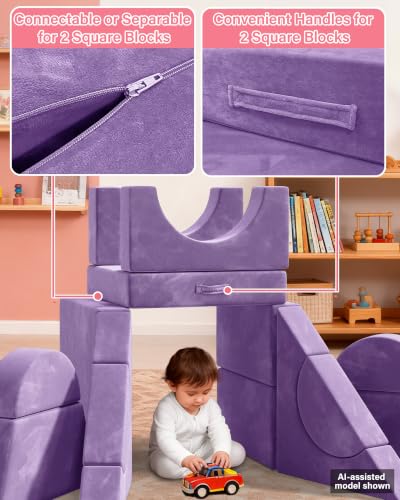 Image of YEFU 15pcs Modular Kids Play Couch，1000+ Imagination Creative Play
