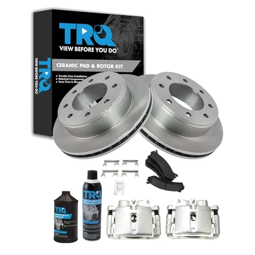 Image of TRQ Rear Brake Pad & Rotor Kit Compatible with 99-07 Chevrolet GMC 03-09 Hummer