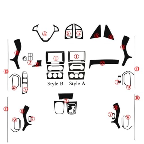 Insert console style carbone 3D pour Chery Tiggo T11 2010-2015 haut de gamme