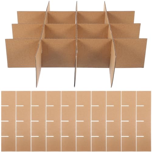 AOKWAWALIY Cardboard Moving Box Dividers Set of 6 Transport Carton Partition Inserts for Safe Packing Glassware Dishes and Plates 13X3X0.3In Protective Shipping Separators