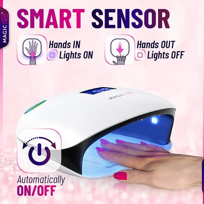 Professional Uv Led Nail Lamp 48W - Salon/Home Use Dryer For Nail Polish - 4 Timer Modes - Manicure And Pedicure Compatible Gel Nail Polish Curing Lamp - Lcd Display - White #TOP3