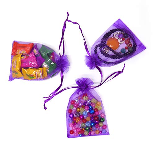 Image of Dealglad 50pcs Drawstring Organza Jewelry Candy Pouch Christmas Wedding Party Favor Gift Bags (7x9, Purple)