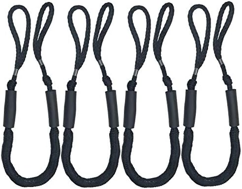 ABeauty Bungee Dock Lines Mooring Rope Bungee Cords for Boat Jet Ski Kayak Pontoon PWC Boat Accessories (3 1/2 Stretches to 5 1/2 ft) 4 Pack