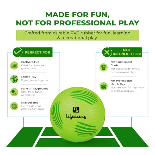 Image of Lifelong Football Lightweight PVC Ball for Kids & Adults, Ideal for Beach, Pool, Indoor & Outdoor Play, Soft Training Football for All Age - Size 5 (Age 13+ Years)