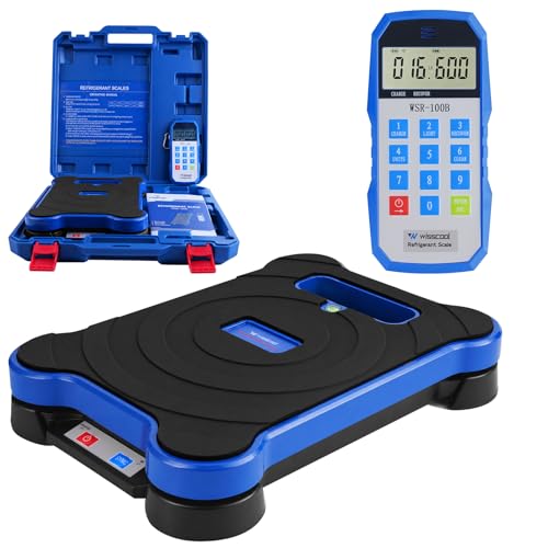 Wisscool Wireless Refrigerant Scale 220 lbs for HVAC, Digital Freon Charging Scale with Remote Control, High Accuracy HVAC AC Scale for Automotive, Residential & Commercial Refrigeration Recovery