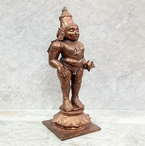 Image of Copper Idols India - by Searchers Paradise ,3.4 inches, Handmade Shri Vitthal Panduranga 140 Gram , Patina Antique Finish , Pack of 1 Piece