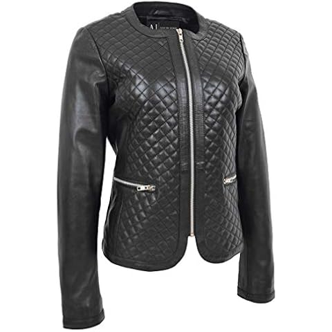 A1 FASHION GOODS Women's Collarless Leather Biker Jacket Cover
