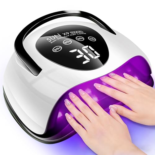 LadyMisty 268W UV LED Nail Lamp, 2026 Upgrade UV Light for Gel Nails with 57 Beads, Nail Dryer with 4 Timer Setting & LCD Touch Display, Professional Nail Lamp – Best Gifts (Black)