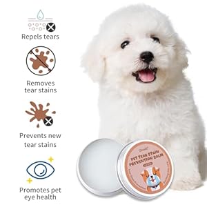 Pet Tear Stain Remover Balm with Pro Powder BrushEye Care for Dogs and Cats Natural Safe Repel TearsGently Cleanses Effective Non Irritating1 oz