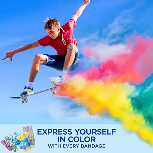 image for BAND-AID Brand Flexible Fabric Adhesive Tie-Dye Bandages, Fun Bandages