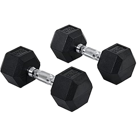 HOMCOM 8kg Hexagonal Dumbbell Set Cover