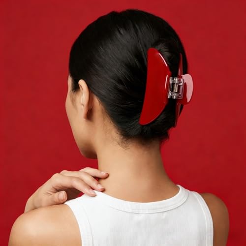 Pinza para cabello cherry rojo de 4 pulgadas miniatura 4