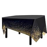 🍷 Modedesign - Die Tischdecken sind alle mit einem attraktiven goldenen Folienpunkt versehen. Verleiht jeder Party einen eleganten, modernen Touch. Perfekte Wahl für eine goldene und moderne Themenparty. Die Tischdecke schmückt den Partytisch, um der Party mehr Atmosphäre zu verleihen. Genießen Sie die Party glücklich und schützen Sie Ihren teuren Tisch vor Reibung und Kratzern.